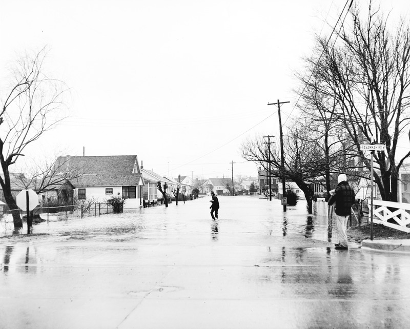 The entire length of Cedar Avenue in Lewes is flooded. DELDOT PHOTO